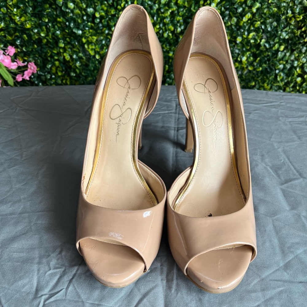 Jessica Simpson Nude Peep Toe Heels